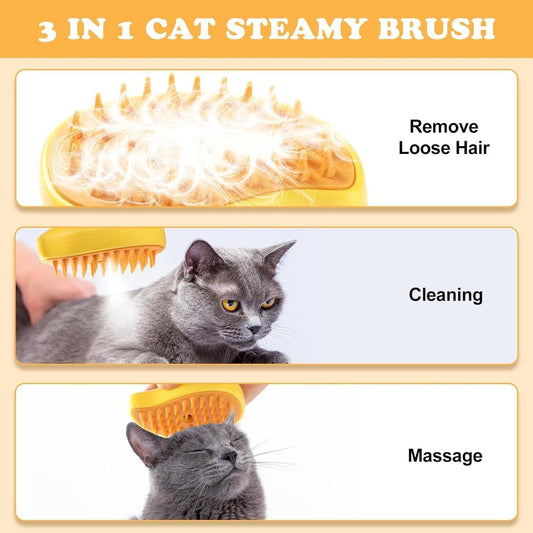 SteamSwipe™ 3 in 1 Pet Hair brush